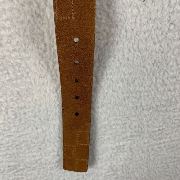 Linea Pelle Waist‎ Belt Women's Medium Brown Check Leather Adjustable 9605 - Picture 9 of 11